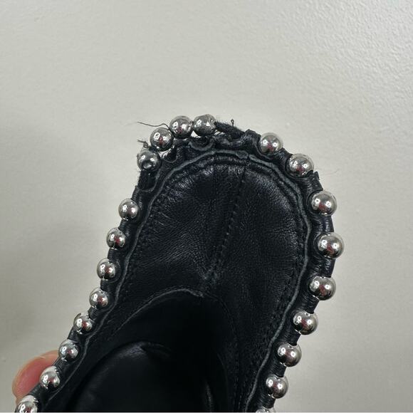 Alexander Wang Kori Cutout Studded Black Leather Ankle Boots Womens 36.5 - Picture 7 of 12